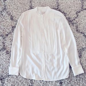 NEW WITH TAGS! J.CREW WOMENS DETAILED VINTAGE PLEATED BLOUSE | IVORY | FALL 2014